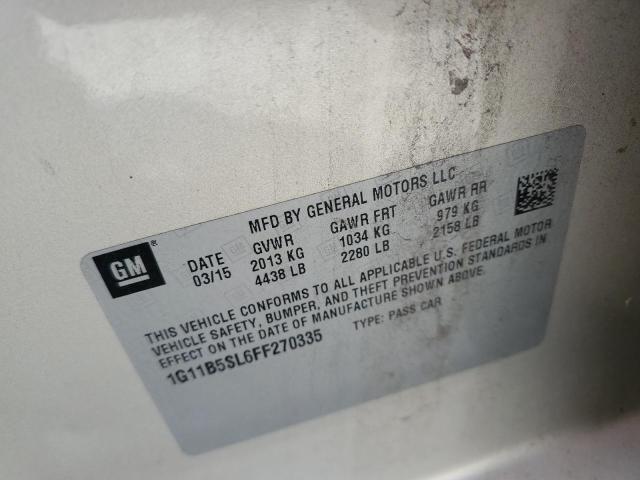 1G11B5SL6FF270335 - 2015 CHEVROLET MALIBU LS SILVER photo 13