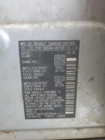 KNMAT2MT2JP575785 - 2018 NISSAN ROGUE S SILVER photo 14