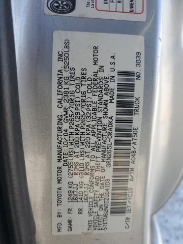 5TETU62N05Z004103 - 2005 TOYOTA TACOMA PRERUNNER ACCESS CAB SILVER photo 12