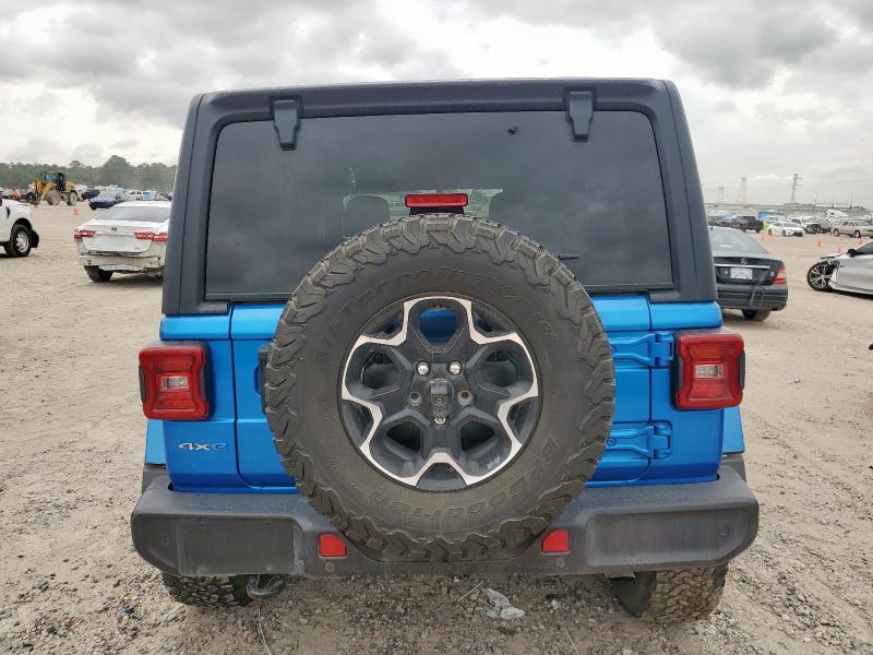 1C4JJXP64MW824073 - 2021 JEEP WRANGLER U SAHARA 4XE BLUE photo 6