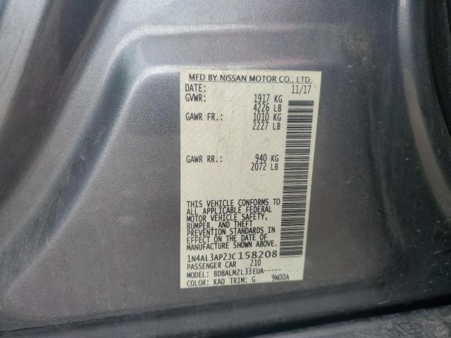 1N4AL3AP2JC158208 - 2018 NISSAN ALTIMA 2.5 GRAY photo 12