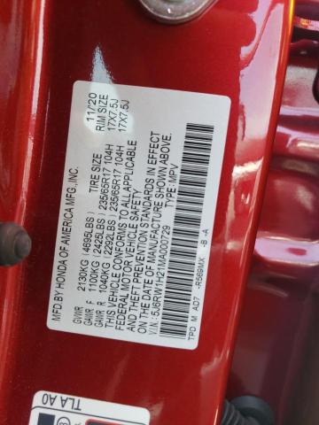 5J6RW1H21MA000729 - 2021 HONDA CR-V LX RED photo 13