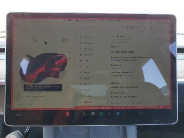 7SAYGDEE6RF982693 - 2024 TESLA MODEL Y RED photo 9