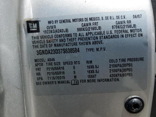 3GNDA23D37S638584 - 2007 CHEVROLET HHR LT ვერცხლისფერი ფოტო 12