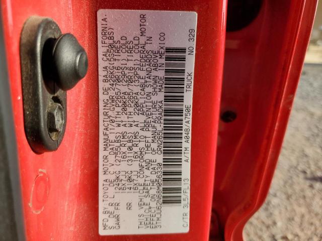 3TMJU62N68M056330 - 2008 TOYOTA TACOMA DOUBLE CAB PRERUNNER RED photo 13