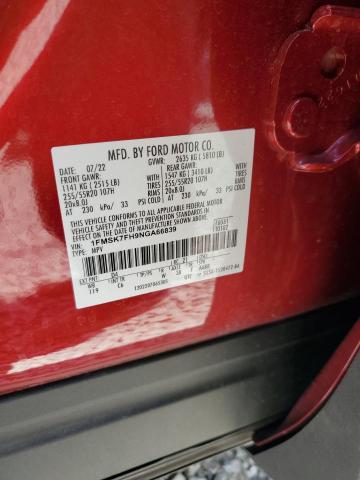 1FMSK7FH9NGA66839 - 2022 FORD EXPLORER LIMITED RED photo 13