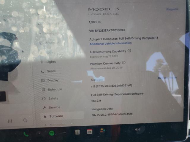 5YJ3E1EAXSF018693 - 2025 TESLA MODEL 3 BLACK photo 9