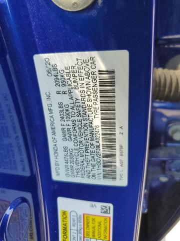1HGCV2F39LA022476 - 2020 HONDA ACCORD SPORT BLUE photo 13