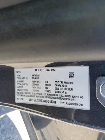 5YJ3E1EA7RF744781 - 2024 TESLA MODEL 3 灰色 照片 12
