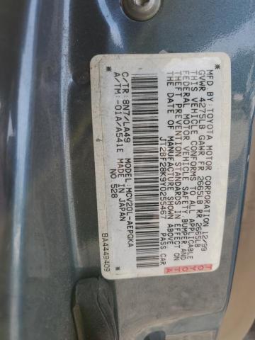 JT2BF28K9Y0255467 - 2000 TOYOTA CAMRY LE GRAY photo 13