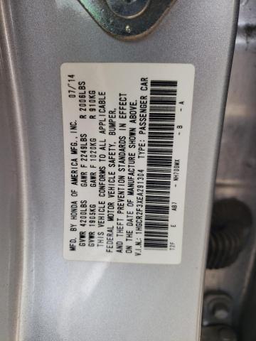 1HGCR2F3XEA291304 - 2014 HONDA ACCORD LX SILVER photo 12