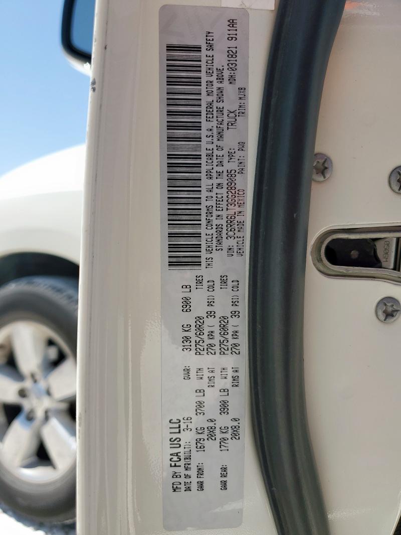 3C6RR6LT3GG289085 - 2016 RAM 1500 SLT თეთრი ფოტო 12