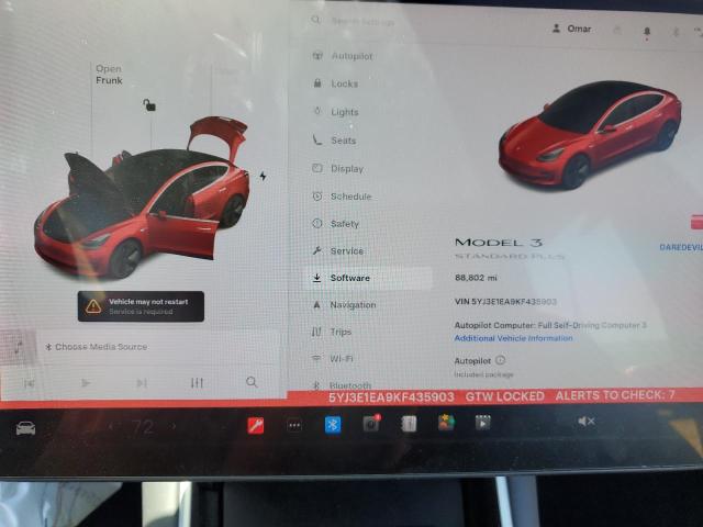 5YJ3E1EA9KF435903 - 2019 TESLA MODEL 3 红色 照片 9