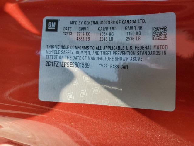 2G1FZ1EP9E9801589 - 2014 CHEVROLET CAMARO ZL1 RED photo 12