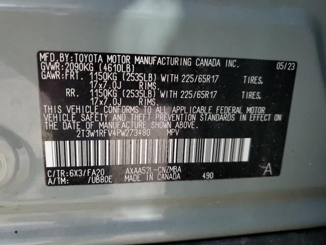 2T3W1RFV4PW273480 - 2023 TOYOTA RAV4 XLE GRAY photo 14