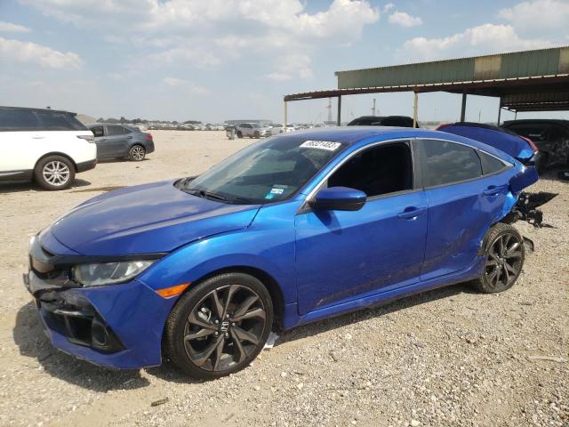 2HGFC2F82KH560211 - 2019 HONDA CIVIC SPORT BLUE photo 1