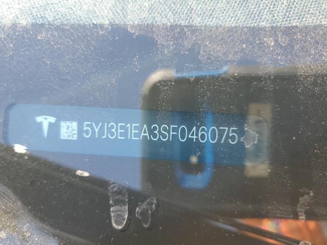 5YJ3E1EA3SF046075 - 2025 TESLA MODEL 3 Қара фото 12