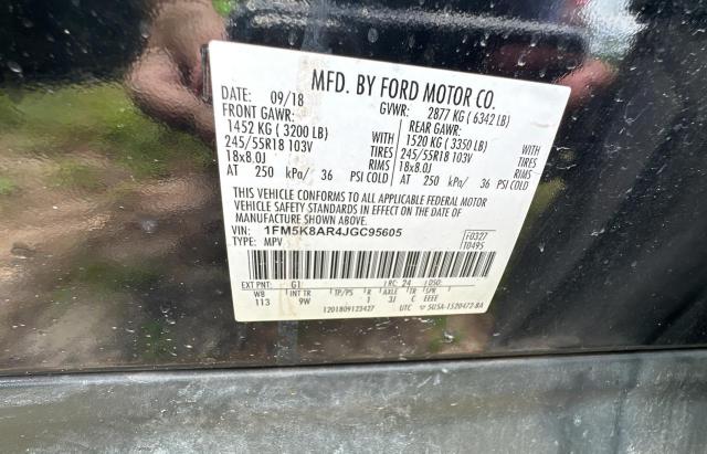 1FM5K8AR4JGC95605 - 2018 FORD EXPLORER POLICE INTERCEPTOR BLUE photo 10