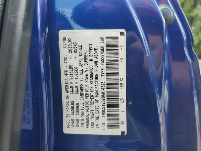 1HGCS12898A014325 - 2008 HONDA ACCORD EXL BLUE photo 12