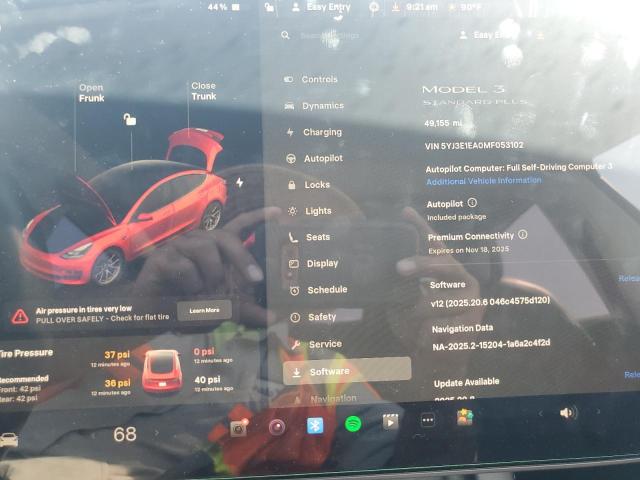 5YJ3E1EA0MF053102 - 2021 TESLA MODEL 3 WHITE photo 9