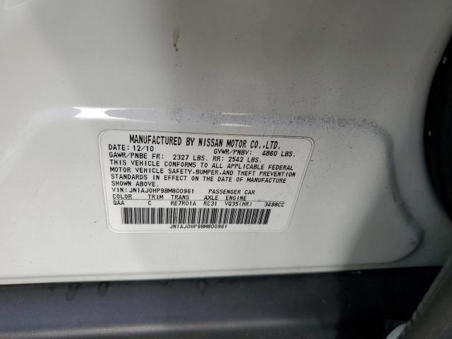 JN1AJ0HP9BM800961 - 2011 INFINITI EX35 BASE Սպիտակ լուսանկար 13