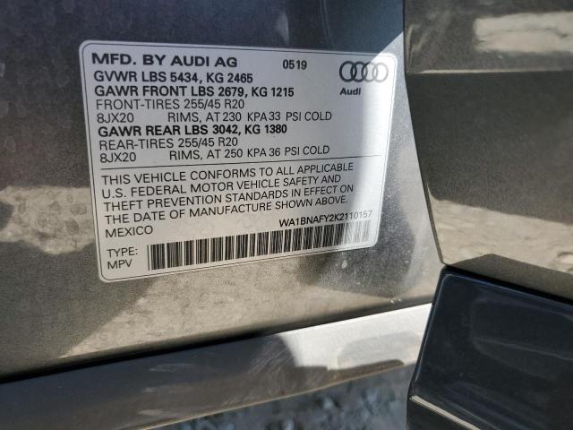 WA1BNAFY2K2110157 - 2019 AUDI Q5 PREMIUM PLUS Сұр фото 14