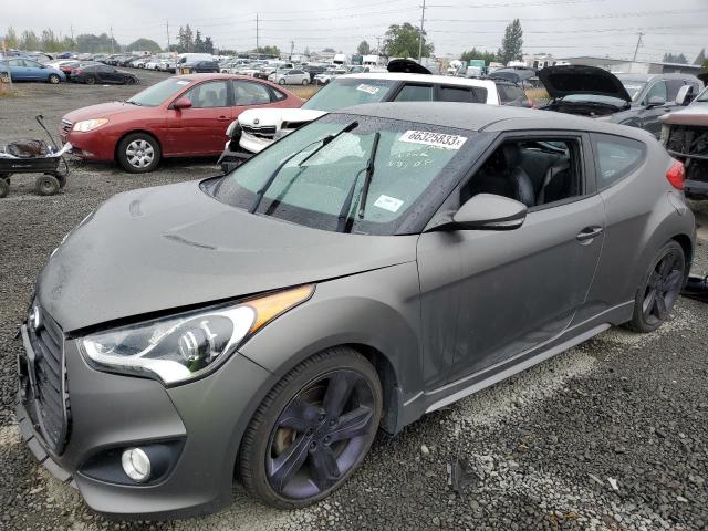 KMHTC6AE1FU249325 - 2015 HYUNDAI VELOSTER TURBO GRAY photo 1