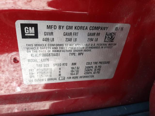 KL4CJFSB6GB704451 - 2016 BUICK ENCORE CONVENIENCE 红色 照片 14