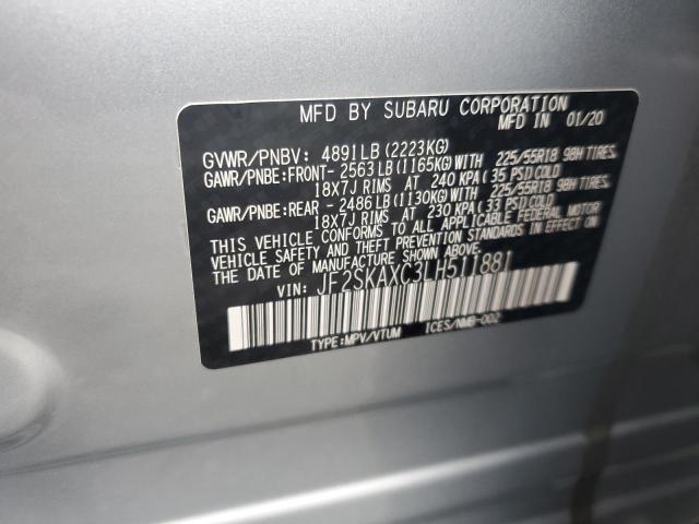 JF2SKAXC3LH511881 - 2020 SUBARU FORESTER TOURING BLUE photo 13