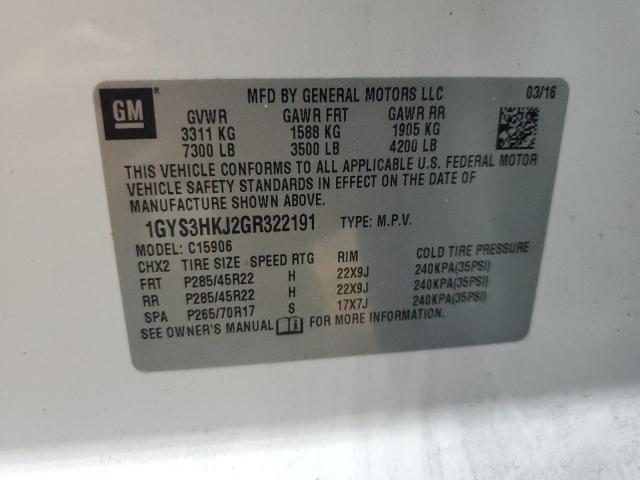 1GYS3HKJ2GR322191 - 2016 CADILLAC ESCALADE ESV LUXURY 白色 照片 13