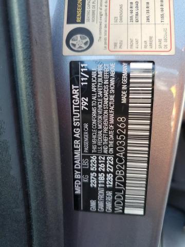 WDDLJ7DB2CA035268 - 2012 MERCEDES-BENZ CLS 550 Gris photo 12