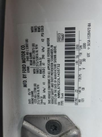 NM0LS7E23L1435732 - 2020 FORD TRANSIT CONNECT XL WHITE photo 13