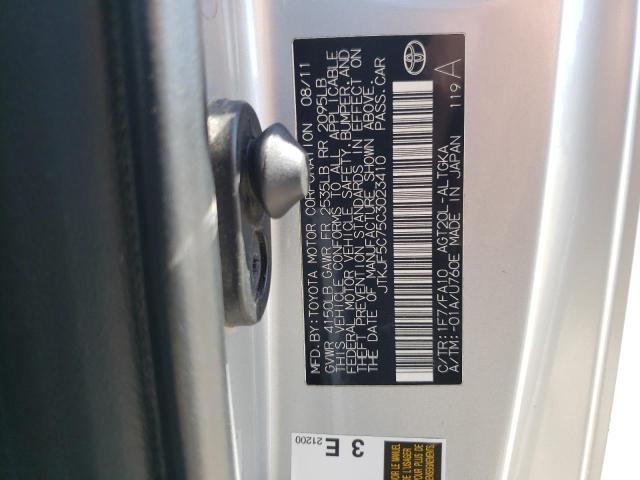 JTKJF5C75C3023410 - 2012 TOYOTA SCION TC Gümüş foto 12