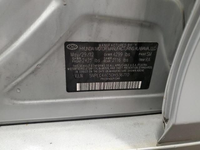 5NPEC4AC5DH536710 - 2013 HYUNDAI SONATA SE 银色 照片 12