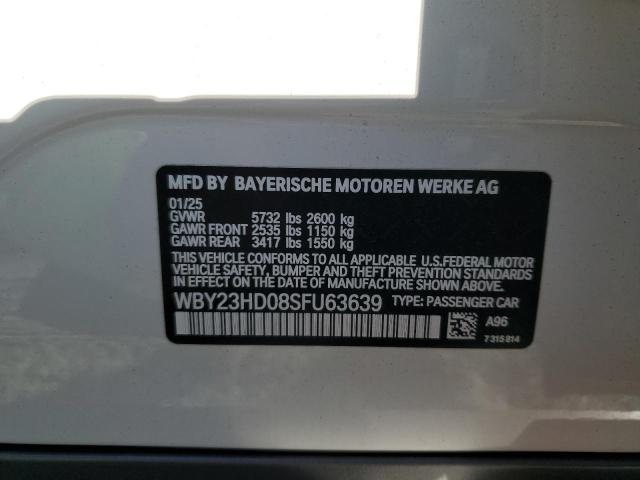 WBY23HD08SFU63639 - 2025 BMW I4 EDRIVE 40 WHITE photo 13