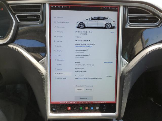 5YJSA1E24GF128131 - 2016 TESLA MODEL S WHITE photo 9