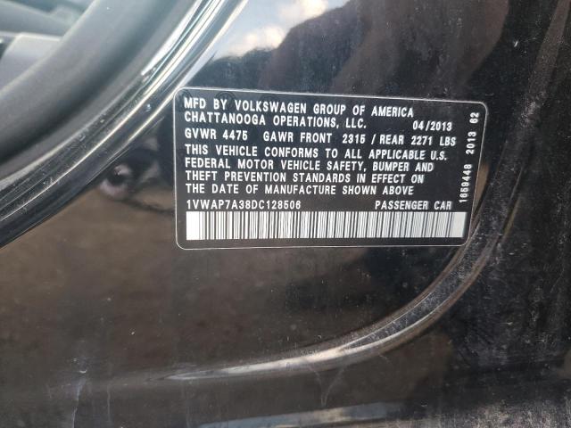 1VWAP7A38DC128506 - 2013 VOLKSWAGEN PASSAT S 黑色 照片 12