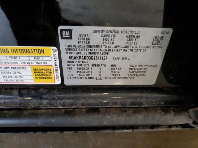 5GAKRAKD3GJ341127 - 2016 BUICK ENCLAVE BLACK photo 13