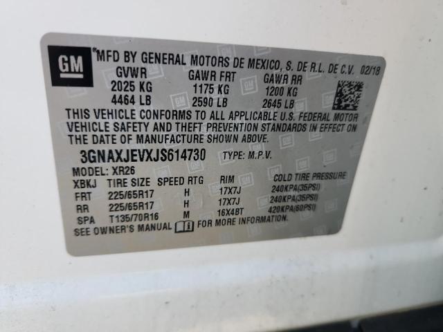 3GNAXJEVXJS614730 - 2018 CHEVROLET EQUINOX LT 白色 照片 13