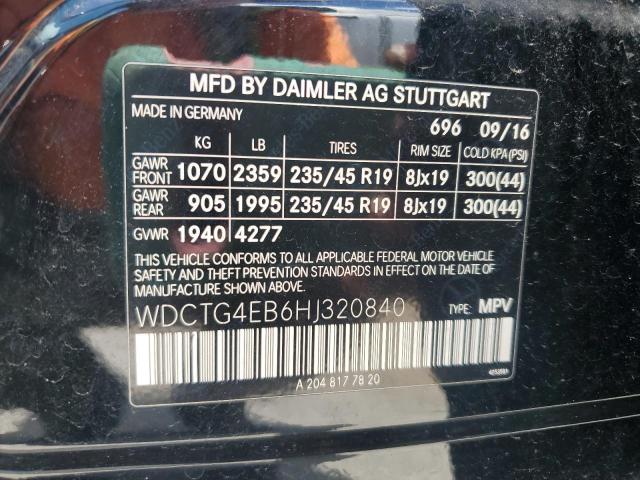 WDCTG4EB6HJ320840 - 2017 MERCEDES-BENZ GLA 250 Siyah fotoğraf 14