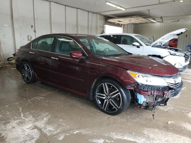 1HGCR2F51HA133553 - 2017 HONDA ACCORD SPORT მუქწითელი ფოტო 4