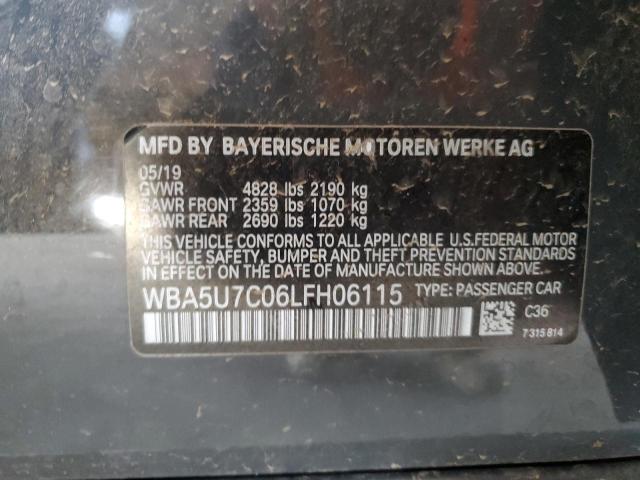 WBA5U7C06LFH06115 - 2020 BMW M340I GRAY photo 12