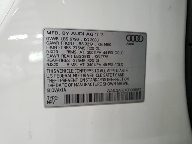WA1LGAFE7ED009967 - 2014 AUDI Q7 PREMIUM PLUS 白色 照片 13