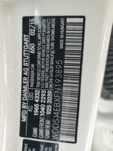 WDDSJ4EBXFN193895 - 2015 MERCEDES-BENZ CLA 250 WHITE photo 12