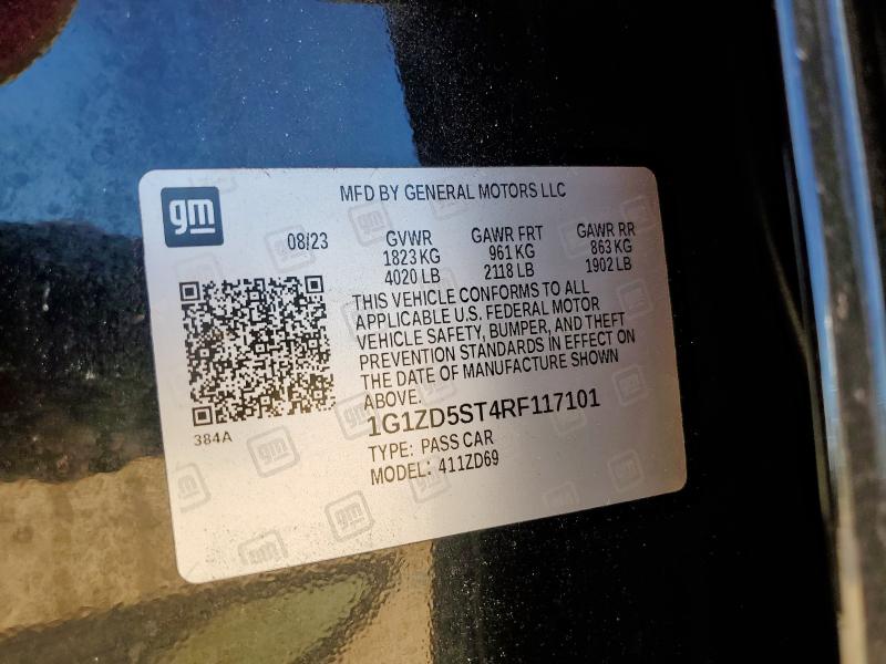 1G1ZD5ST4RF117101 - 2024 CHEVROLET MALIBU LT 黑色 照片 13