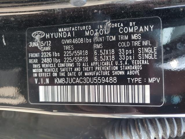 KM8JUCAC3DU559488 - 2013 HYUNDAI TUCSON GLS 黑色 照片 14