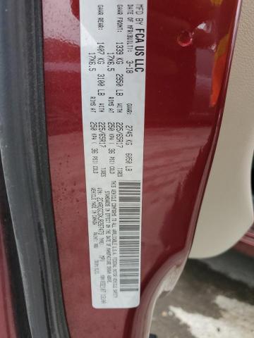 2C4RDGCGXJR267473 - 2018 DODGE GRAND CARA SXT BURGUNDY photo 13