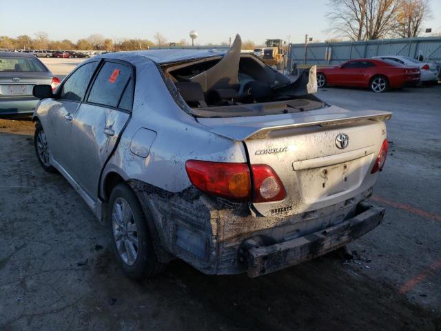 1NXBU40E69Z109161 - 2009 TOYOTA COROLLA BASE SILVER photo 3