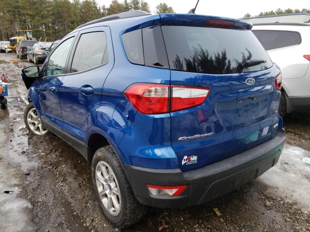 MAJ6S3GL8MC399305 - 2021 FORD ECOSPORT SE BLUE photo 3