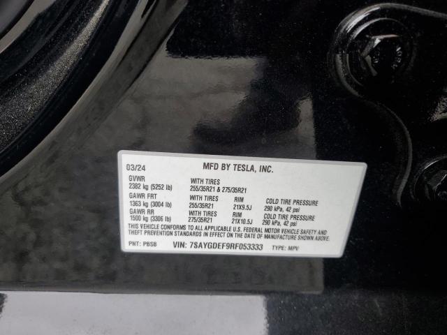 7SAYGDEF9RF053333 - 2024 TESLA MODEL Y შავი ფოტო 13